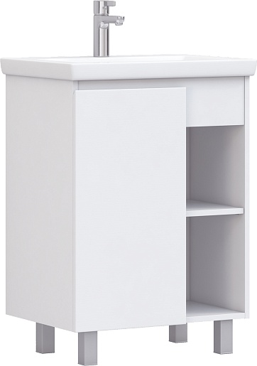 Тумба напольная Vigo Milos 60 белый с умывальником Como 60