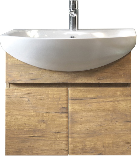 Тумба подвесная Vigo Wing 60 дуб золотой с умывальником Балтика 60