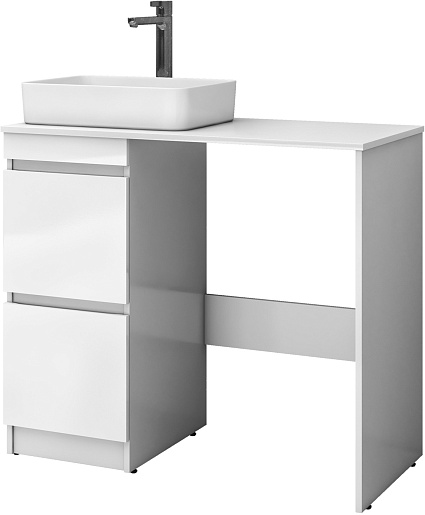 Тумба напольная Vigo Urban 40 белая под стиральную машину с умывальником Venera 50