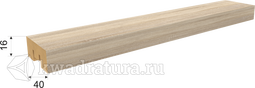 Интерьерная рейка МДФ STELLA Дуб сонома 16*40*2700 мм