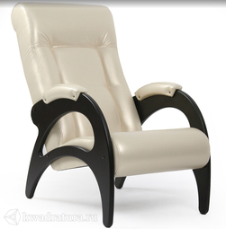 Кресло для отдыха МекКо Неаполь Модель 9 без лозы (Венге-эмаль/Экокожа Бежевый Oregon Perlamutr 106)