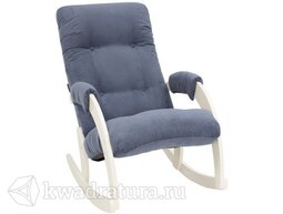 Кресло-качалка МекКо Неаполь Модель 11 (Дуб шампань-эмаль/Ткань Синий Verona Denim blue)