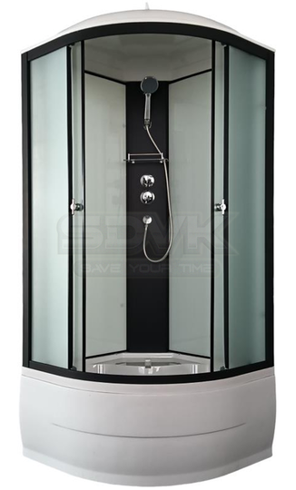 Душевая кабина AQUAPULSE 4102D fabric white + black profile 90*90 см