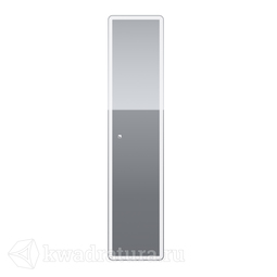 Пенал зеркальный Dreja POINT 40 см, подвесной, универсальный, 1 дверца, 4 стеклянные полки, сенсорный выключатель, LED-подсветка, белый 99.9035
