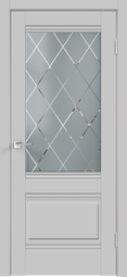 Межкомнатная дверь Velldoris (Веллдорис) ALTO 2V Эмалит серый, стекло Ромб
