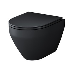 Унитаз подвесной AM.PM Spirit V2.0 FlashClean с сиденьем микролифт, черный матовый C701700MBSC