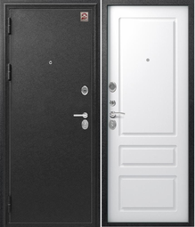 Дверь входная металлическая Центурион LUX-6 Серый муар - Белый