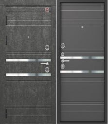 Дверь входная металлическая Центурион С-109 Серый муар+Серый камень - Базальт