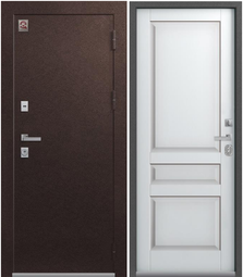 Дверь входная металлическая Центурион Т-2/1 Шоколадный муар - Софт белый
