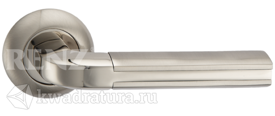 Дверная ручка Renz Адриано DH 84-08 SN/NP никель матовый/никель белый