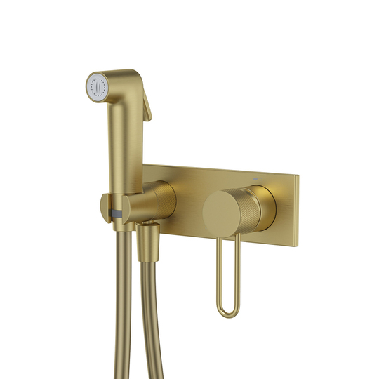 Встраиваемый смеситель Iddis Duna с гигиеническим душем, матовое золото, DUNMGV0i08
