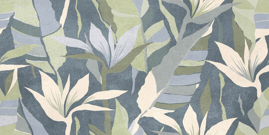 Настенная плитка Global Tile Доминика / Dominica синяя тропики 30*60 см GT244VG