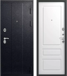 Дверь входная металлическая Эталон Х-2 Черный муар - Белый софт