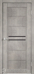 Межкомнатная дверь Velldoris (Веллдорис) NEXT 2 муар светло-серый, стекло лакобель черное