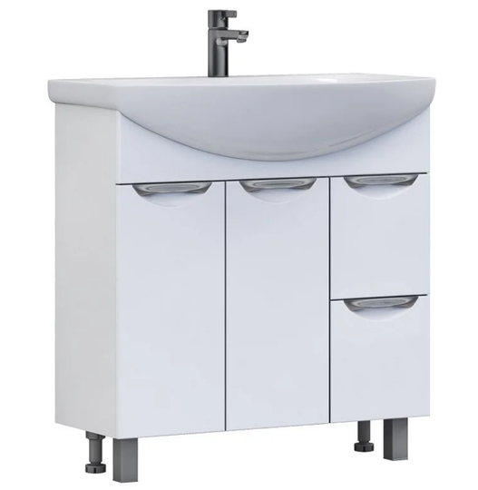 Тумба напольная Vigo Callao 80 белая с умывальником Балтика 80