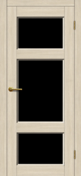 Межкомнатная дверь Матадор Мадрид ДОЧ капучино, стекло черное