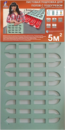 Подложка листовая Solid с вырубкой для теплого пола зеленая 3мм (5 м2)