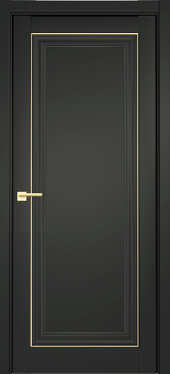 Межкомнатная дверь ALBERO Империя Прадо 2 черный ПГ Молдинг золото
