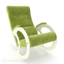 Кресло-качалка МекКо Неаполь Модель 3 (дуб шампань-эмаль/Ткань Зеленый Apple Green)