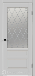 Межкомнатная дверь Velldoris (Веллдорис) SCANDI 3V ЛЕВАЯ/ПРАВАЯ светло-серый, стекло белое
