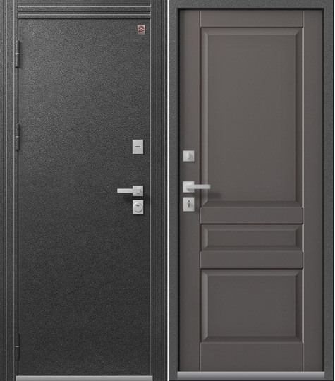 Дверь входная металлическая Центурион  T-2 Антрацит муар - Кашемир грей