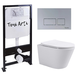Система инсталляции TONI ARTI TA-01 + Forli с сиденьем с микролифтом, с клавишей Noche TA-0040 TA-01+TA-1905+TA-0040