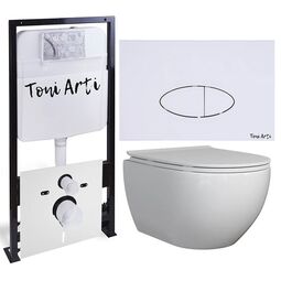 Система инсталляции TONI ARTI TA-01 + Baglio с сиденьем с микролифтом, с клавишей Freto TA-0052 TA-01+TA-BO4936+TA-0052