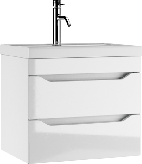 Тумба подвесная ViMark Margo 70 с двумя ящиками и умывальником Alba 70