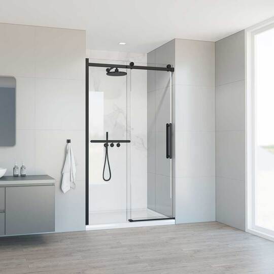 Душевая дверь Como Vincea Soft VDS-1CS110CLB, 1100, черный, стекло прозрачное