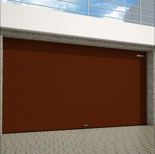Гаражные секционные ворота из алюминиевых сэндвич-панелей с пружинами растяжения RSD01LUX - 462 LUX
