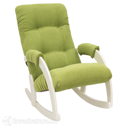 Кресло-качалка МекКо Неаполь Модель 11 (Дуб шампань-эмаль/Ткань Зелёный Verona Apple Green)