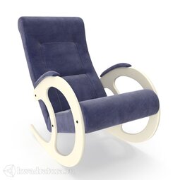 Кресло-качалка МекКо Неаполь Модель 3 (Дуб шампань-эмаль/Ткань Синия Denim blue)